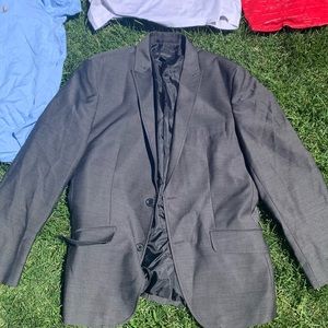 Mens grey slim fit blazer jacket
